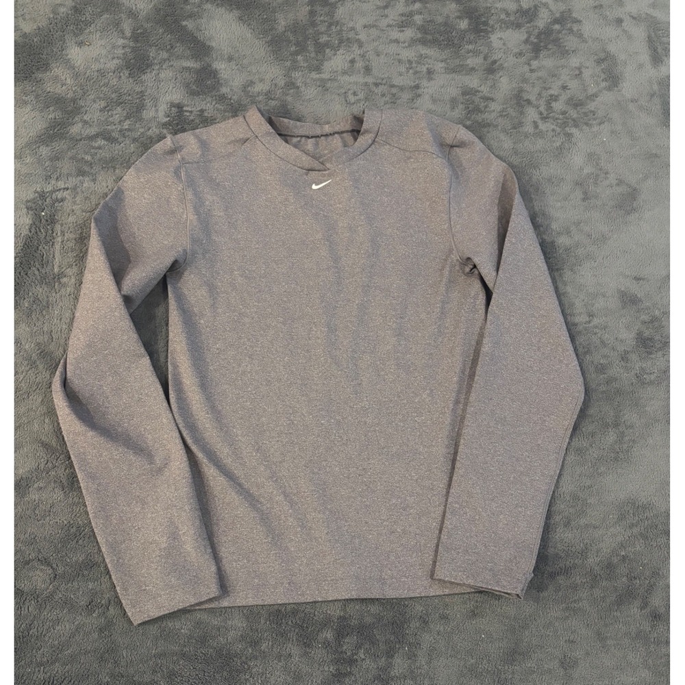 Nike Kids Dri-FIT Seamless Long Sleeve Shirt Gray Heather Training Top Size L